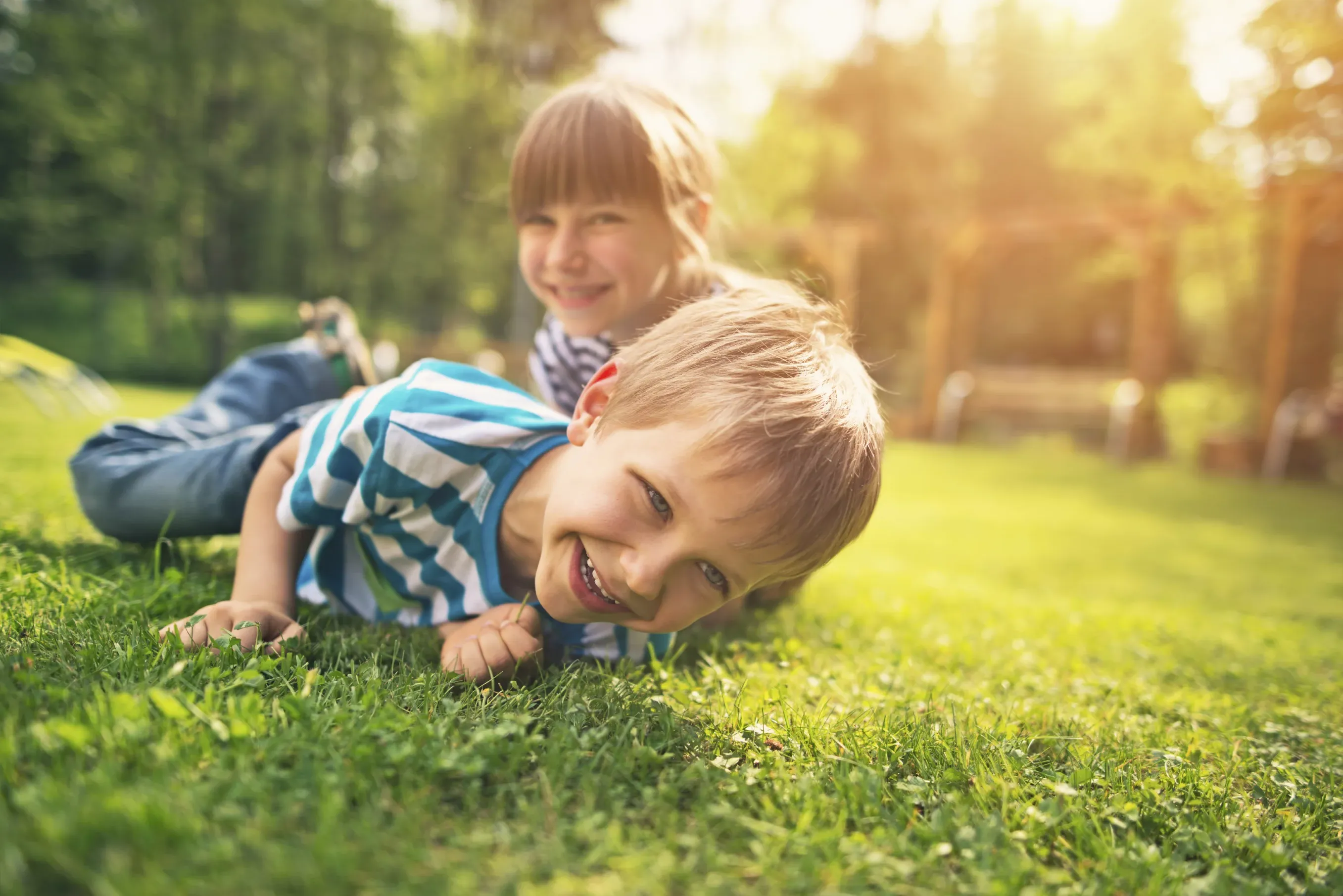 kid in lawn